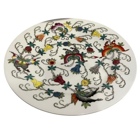 Chinese 10” Plate Butterflies, Flowers, Gourds, and Vines - Picture 1 of 8